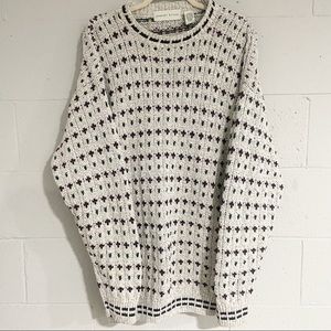 Robert Stock Men’s Houndstooth multi color grandpa oversized sweater Size XL